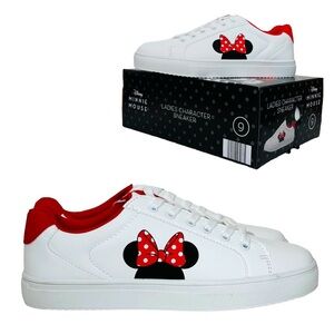 ALDI 2024 Women's Size 9 Disney Mickey Minnie Mouse Sneakers Shoes White Red‎